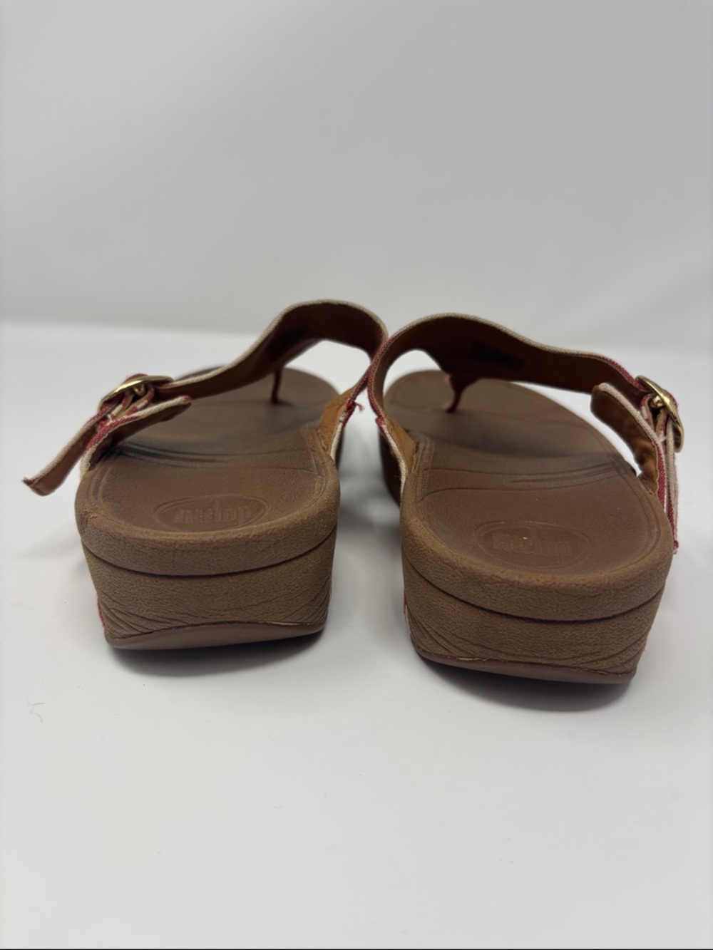 Striped Red and Cream Thong Sandals - Women fitflop 7 - Picture 3 of 8